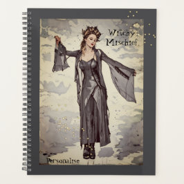  Witchy Mischief Fun Quote Grey Journal Planner