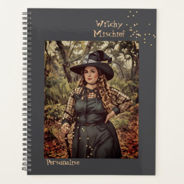  Witchy Mischief Quote Fun Journal Grey Planner
