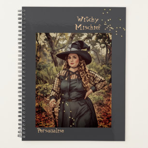 Witchy Mischief Quote Fun Journal Grey Planner