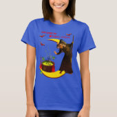 Witchy Moon Blue Halloween T-shirt (Voorkant)