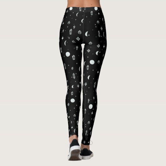 Witchy Moon en Stars Pattern Leggings (Achterkant)