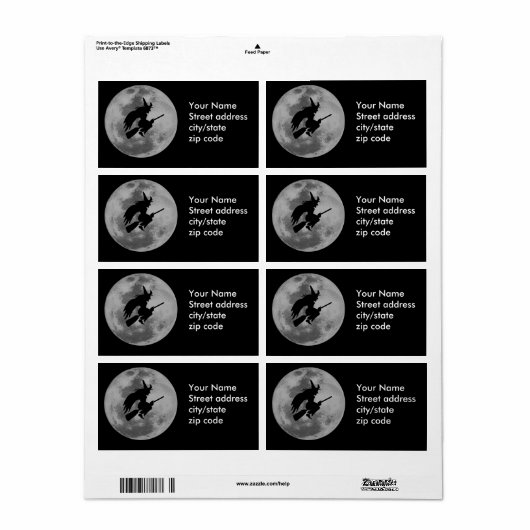 Witchy Moon Etiket (Full Sheet)