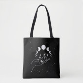 Witchy moon faseert hand canvas tas (Voorkant)