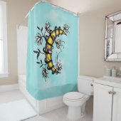 Witchy Moon Floral Boho Art Douchegordijn (In situ)