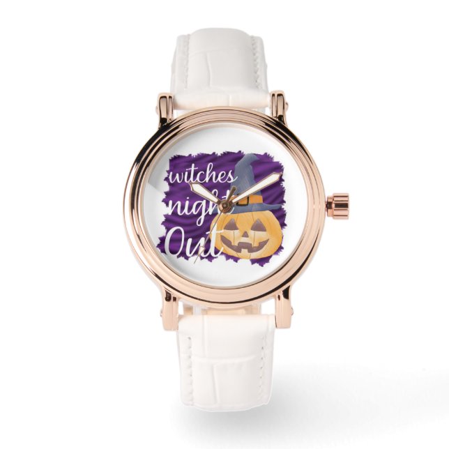 Witchy Moon Watch Magical Halloween Timepiece Horloge (Voorkant)