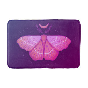 Witchy Moth Butterfly Paarse magische insect Badmat