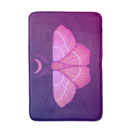 Witchy Moth Butterfly Paarse magische insect Badmat (Voorkant Verticaal)