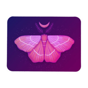 Witchy Moth Butterfly Paarse magische insect Magneet