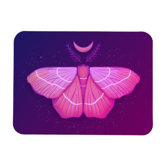 Witchy Moth Butterfly Paarse magische insect Magneet (Horizontaal)