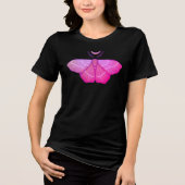 Witchy Moth Moon Paars Magical Butterfly Tri-Blend Shirt (Voorkant)