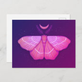 Witchy Moth Moon Paars Magical Insect Cottcore Briefkaart (Voorkant / Achterkant)