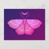Witchy Moth Moon Paars Magical Insect Cottcore Briefkaart (Voorkant)