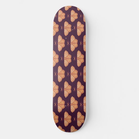 Witchy Moth Moon Paars Magical Insect Cottcore Persoonlijk Skateboard (Voorkant)