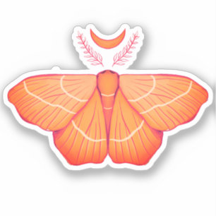 Witchy Moth Moon Paars Magical Insect Cottcore Sticker