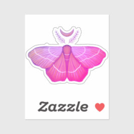 Witchy Moth Moon Paars Magical Insect Cottcore Sticker