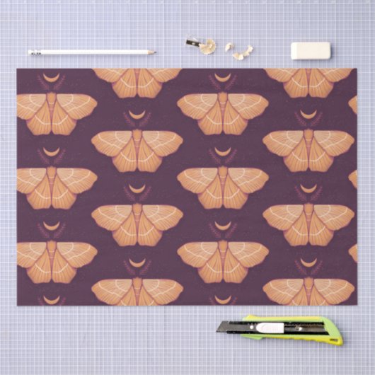 Witchy Moth Moon Paars Magical Insect Tissuepapier (Craft)