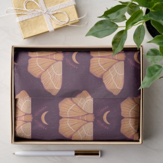 Witchy Moth Moon Paars Magical Insect Tissuepapier (Geschenk)