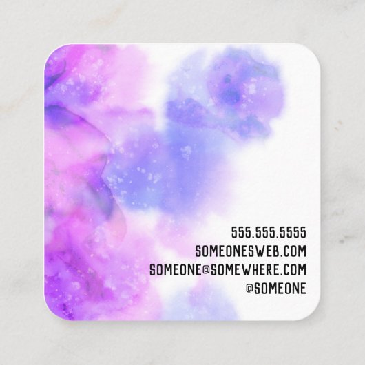 Witchy Mystic Moth Moon Spiritual Business Card Vierkante Visitekaartje (Achterkant)