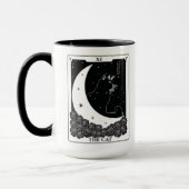 Witchy Mystical Cat Tarot Kaart Zwart-wit Mok (Links)