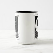 Witchy Mystical Cat Tarot Kaart Zwart-wit Mok (Midden)