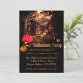 Witchy Night Halloween Night Party Kaart (Staand voorkant)