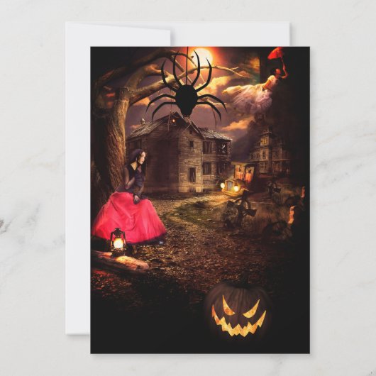 Witchy Night Halloween Night Party Kaart (Achterkant)