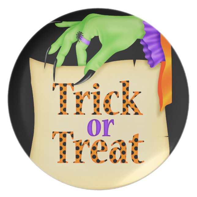 Witchy Note Halloween Melamine Bord (Voorkant)