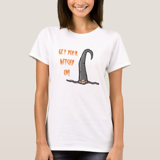 Witchy on Witch Pet Halloween T-shirt (Voorkant)