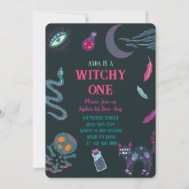 Witchy One 1e verjaardag Halloween Uitnodiging