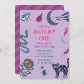 Witchy One Halloween Verjaardag Uitnodiging (Voorkant / Achterkant)