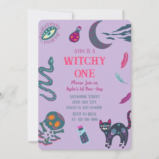 Witchy One Halloween Verjaardag Uitnodiging (Voorkant)