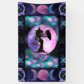 Witchy Paars, Book of shadows, Witch Owl Moon Spandoek (Verticaal)