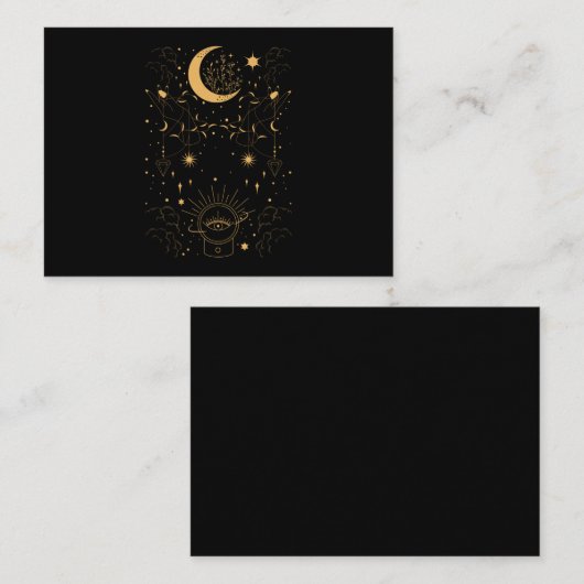 Witchy Pastel Gothic Crescent Visitekaartje (Voorkant / Achterkant)