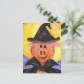 Witchy Pig Briefkaart (Staand voorkant)