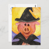 Witchy Pig Briefkaart (Voorkant / Achterkant)
