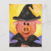 Witchy Pig Briefkaart (Voorkant)