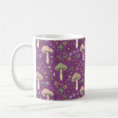 Witchy Plum Purple Fungi Seamless Pattern Gift Koffiemok (Links)