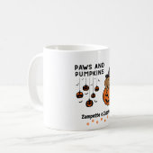 Witchy Puppy In Pompoen Tweetalige Halloween Koffiemok (Voorkant links)