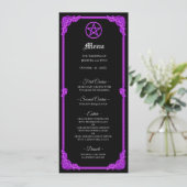Witchy purple Glow Gothic Wedding Menu (Staand voorkant)