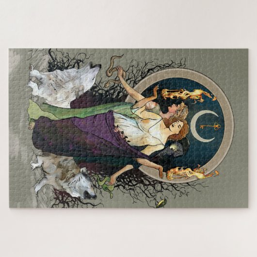 Witchy Puzzle - Hecate - Moon Goddess Puzzel Legpuzzel (Horizontaal)