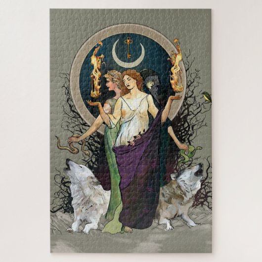 Witchy Puzzle - Hecate - Moon Goddess Puzzel Legpuzzel (Verticaal)