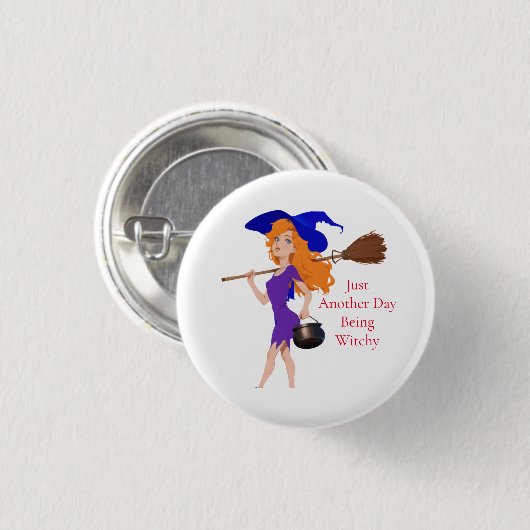 Witchy Redhead Thunder_Cove Ronde Button 3,2 Cm (Voorkant /achterkant)