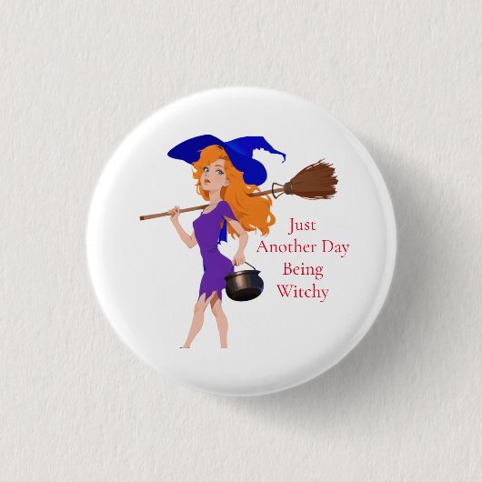 Witchy Redhead Thunder_Cove Ronde Button 3,2 Cm (Voorkant)