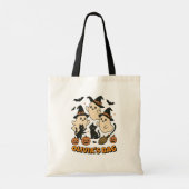 Witchy Retro Ghost Cats Gepersonaliseerde Hallowee Tote Bag (Achterkant)