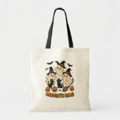 Witchy Retro Ghost Cats Gepersonaliseerde Hallowee Tote Bag (Voorkant)