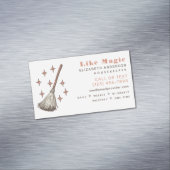 Witchy Retro Professioneel Schoonmaak Huis Bijhoud Magnetisch Visitekaartje (Voorbeeld)