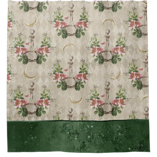 Witchy Romance | Apothecary Decanter Floral Douchegordijn (Voorkant)