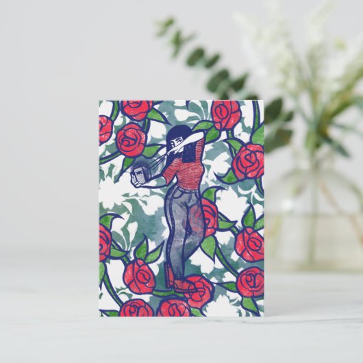 Witchy Roos Modern Witch Rozen Briefkaart (Staand voorkant)