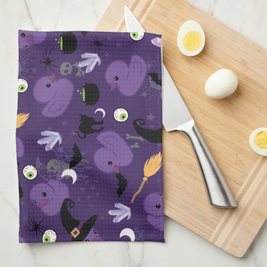 Witchy Rubber Eenden Keuken Handdoeken (Quarter Fold)