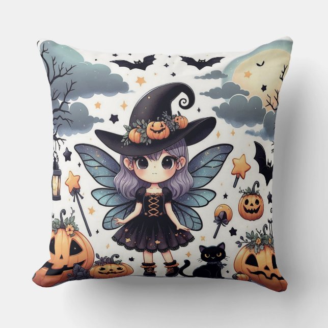 Witchy & Schattige (1) Vierkant Sierkussen (Voorkant)